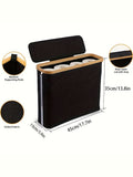Boho-Chic Bamboo Toilet Paper Holder with Storage Basket-1