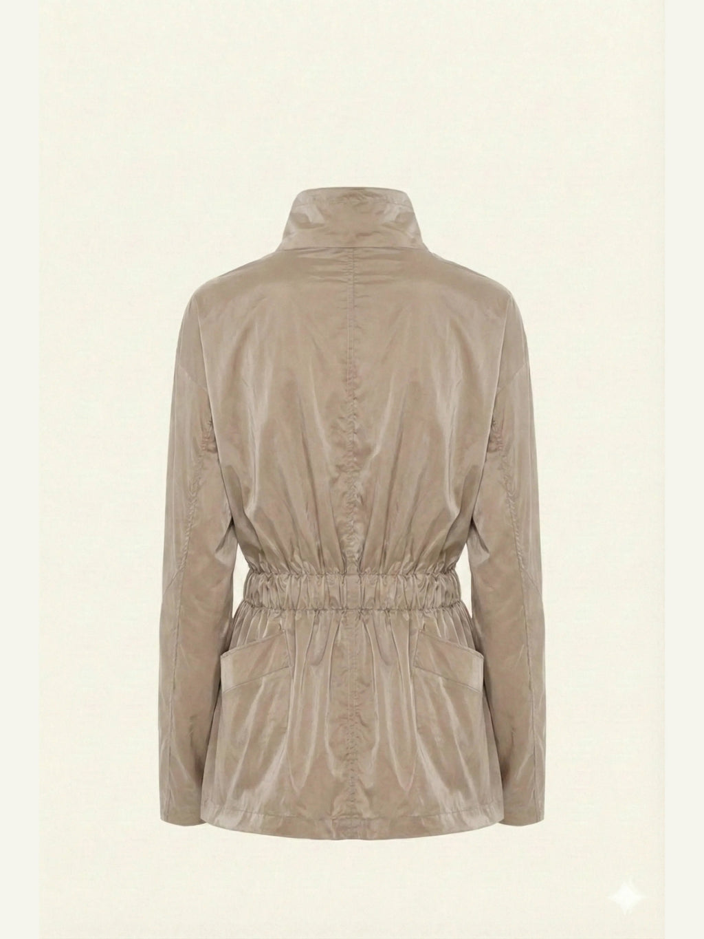 Single-Panel Cotton Windbreaker Beige