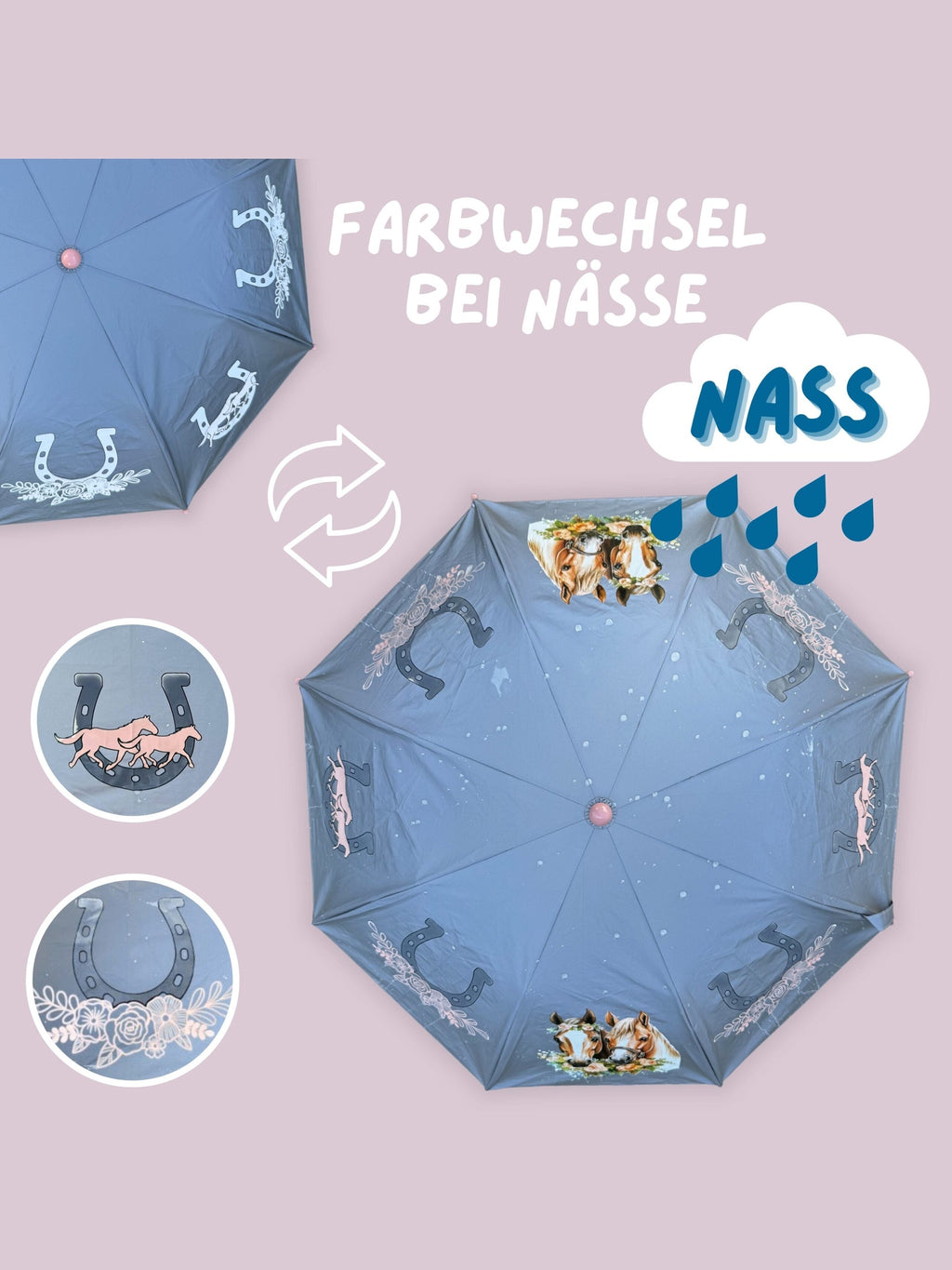 Magic Reflektor Regenschirm Pferd-1