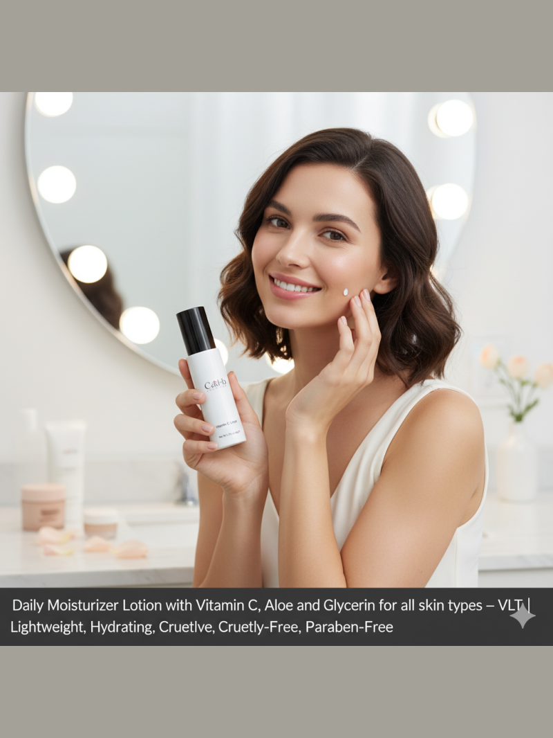 Daily Moisturizer Lotion with Vitamin C, Aloe & Glycerin – Hydrating Face Cream for All Skin Types – VLT