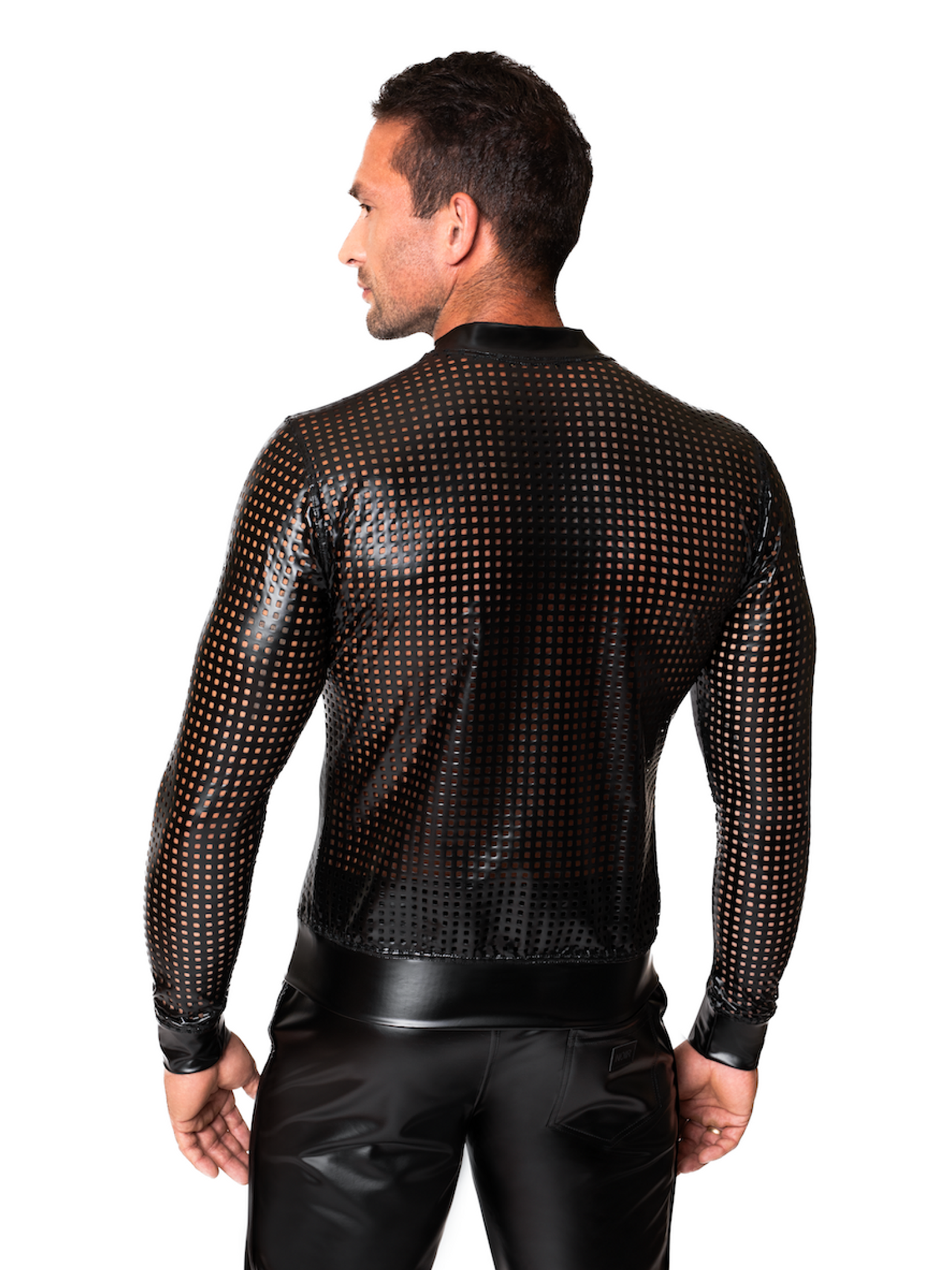 schwarze Powerwetlook Jacke H076 - 3XL-3