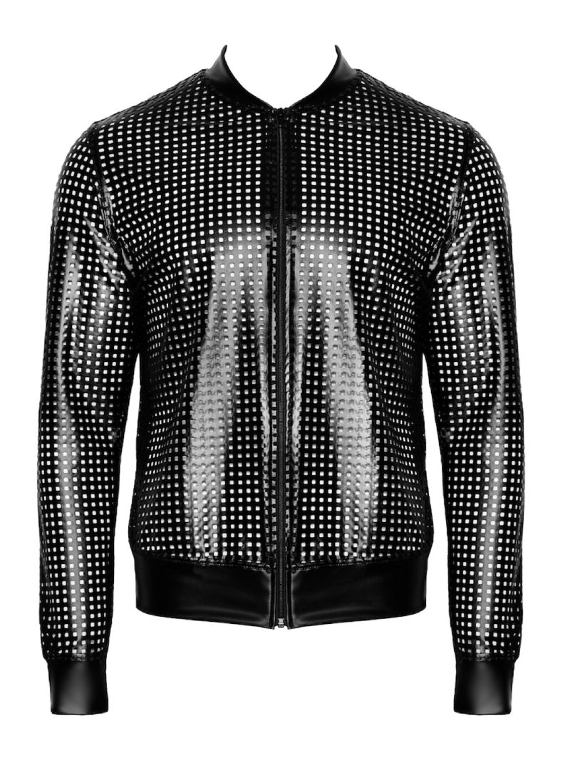 schwarze Powerwetlook Jacke H076 - 3XL-0