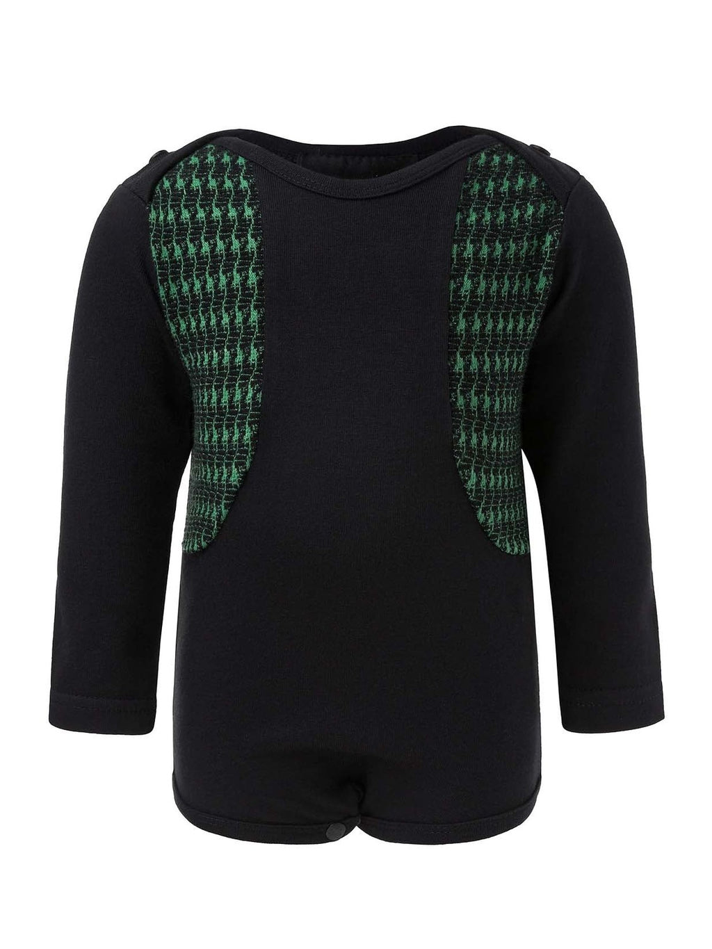 Black Onesie with Green Elements 