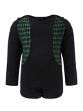 Black Onesie with Green Elements 