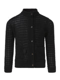 Balck Summer Cardigan with Front Buttons Fastening 