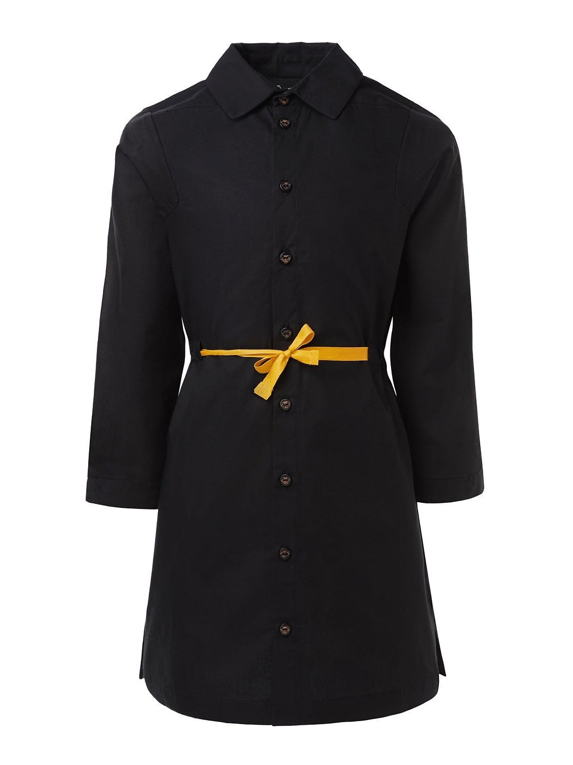 Girls Black Longsleeve Shirt Dress-0