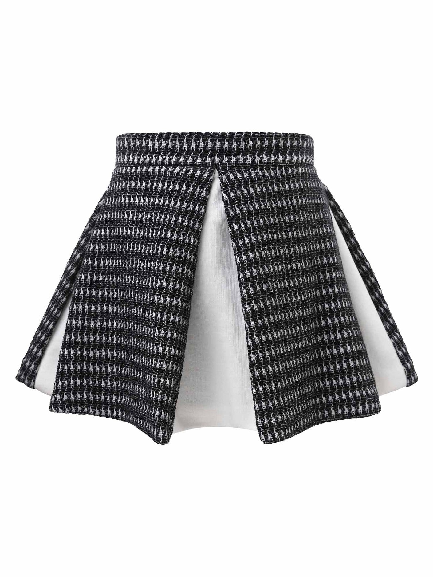 Mini Circle Skirt inBlack and White-0