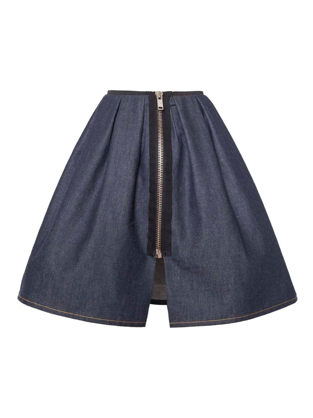 Blue denim skirt with appliqué