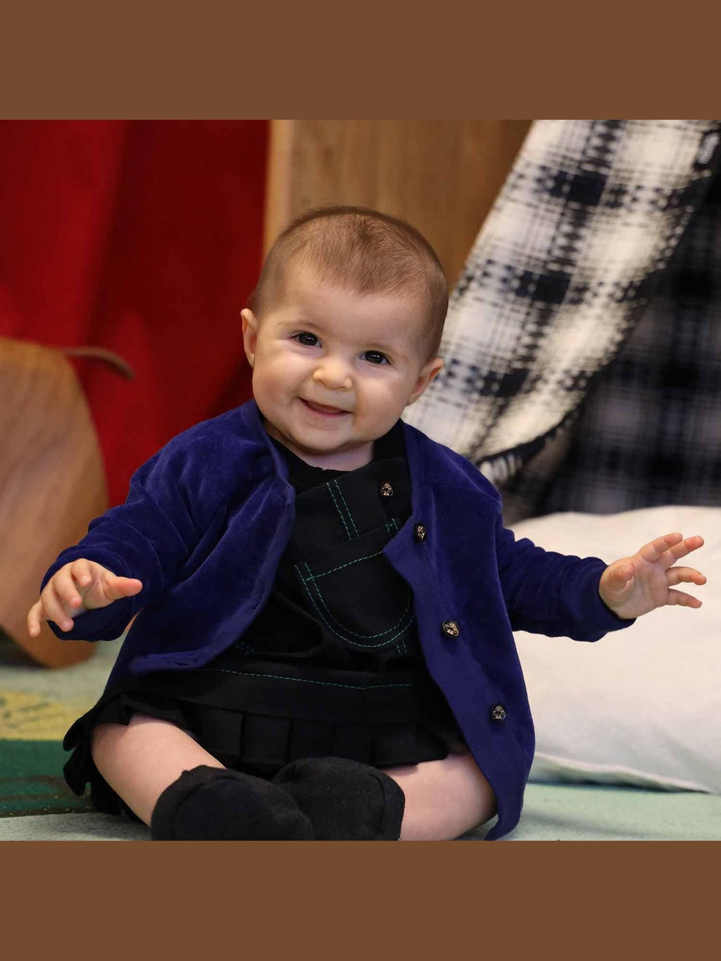 Blue Velvet Baby Jacket-2
