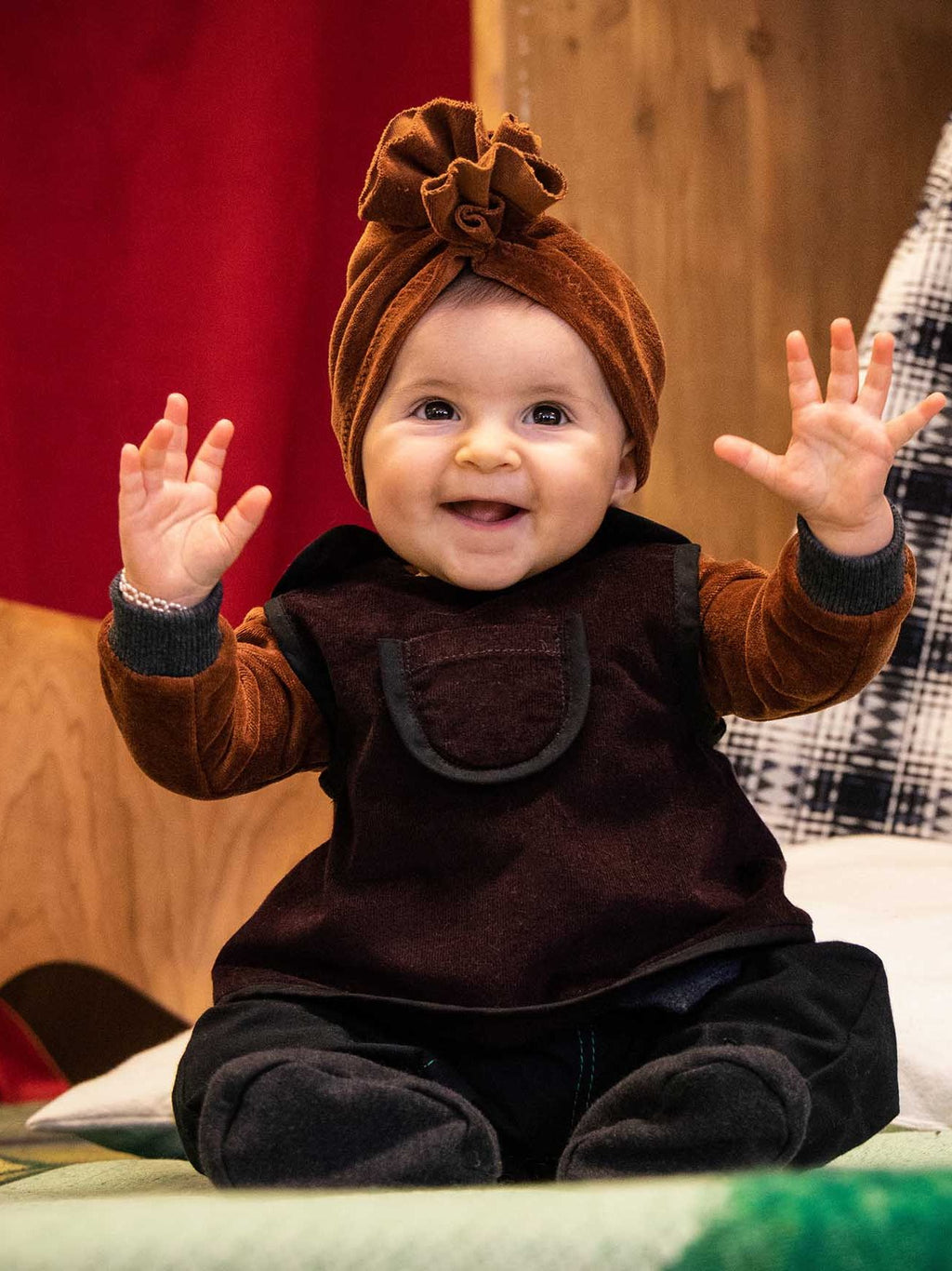 Copper Velvet Baby Jacket-2