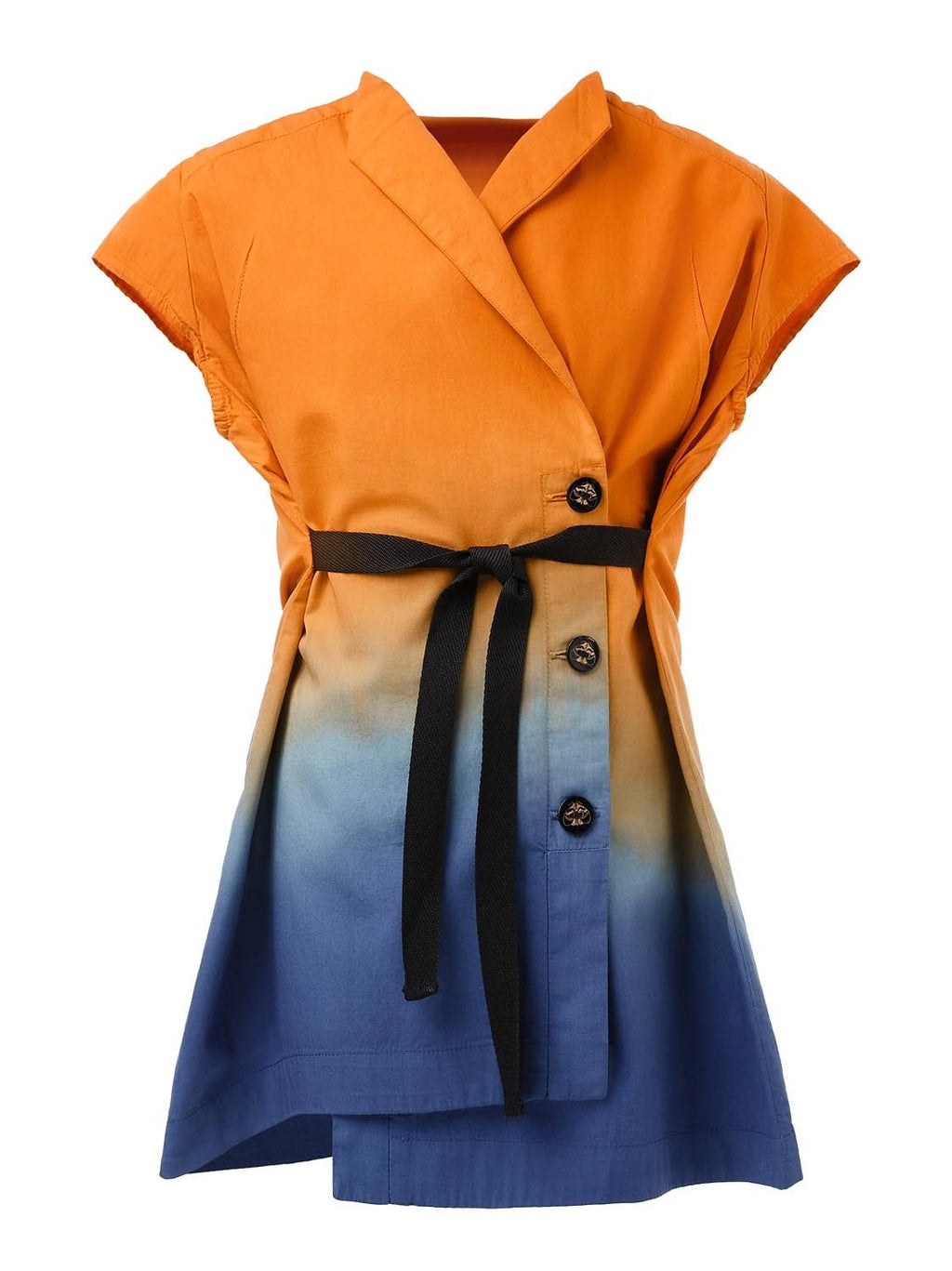 Dip Dye Wrap Dress with Embroidery