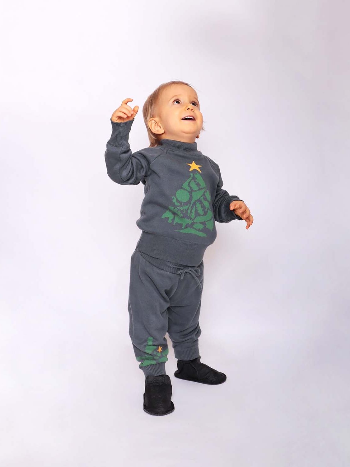 Baby Christmas Leggings in Grey