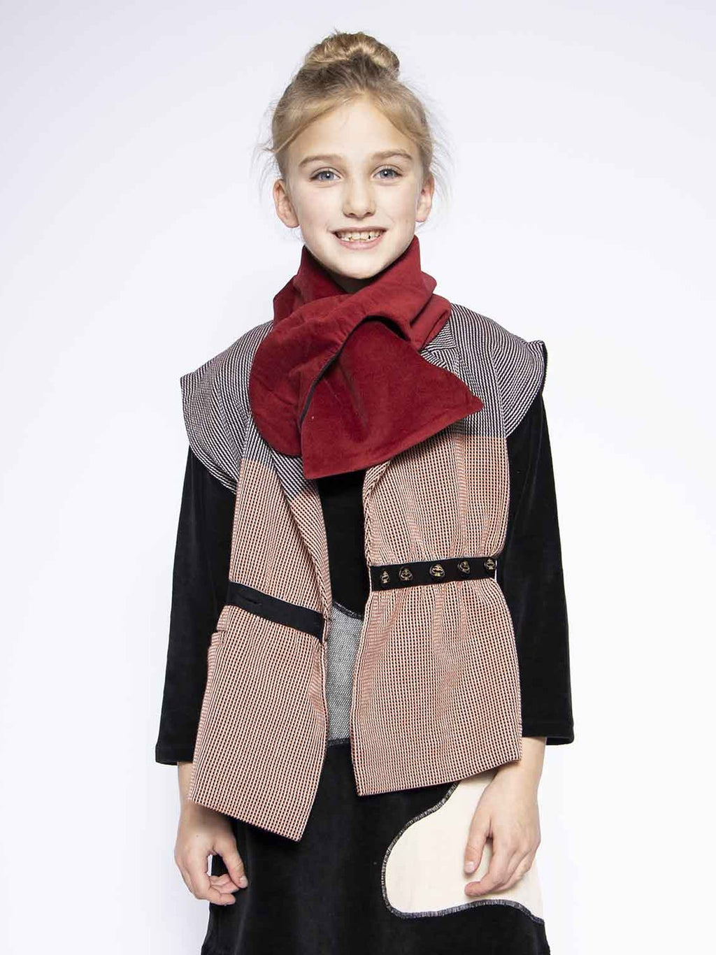 Multicolored Sleveless Jacket with Appliquè-1