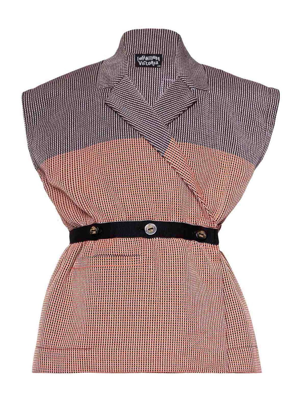Multicolored Sleveless Jacket with Appliquè-0