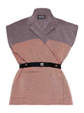 Multicolored Sleveless Jacket with Appliquè-0
