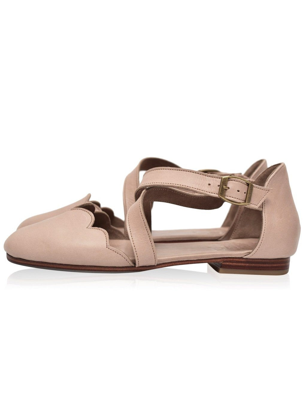 Mangrove Cross-Strap Leather Ballet Flats
