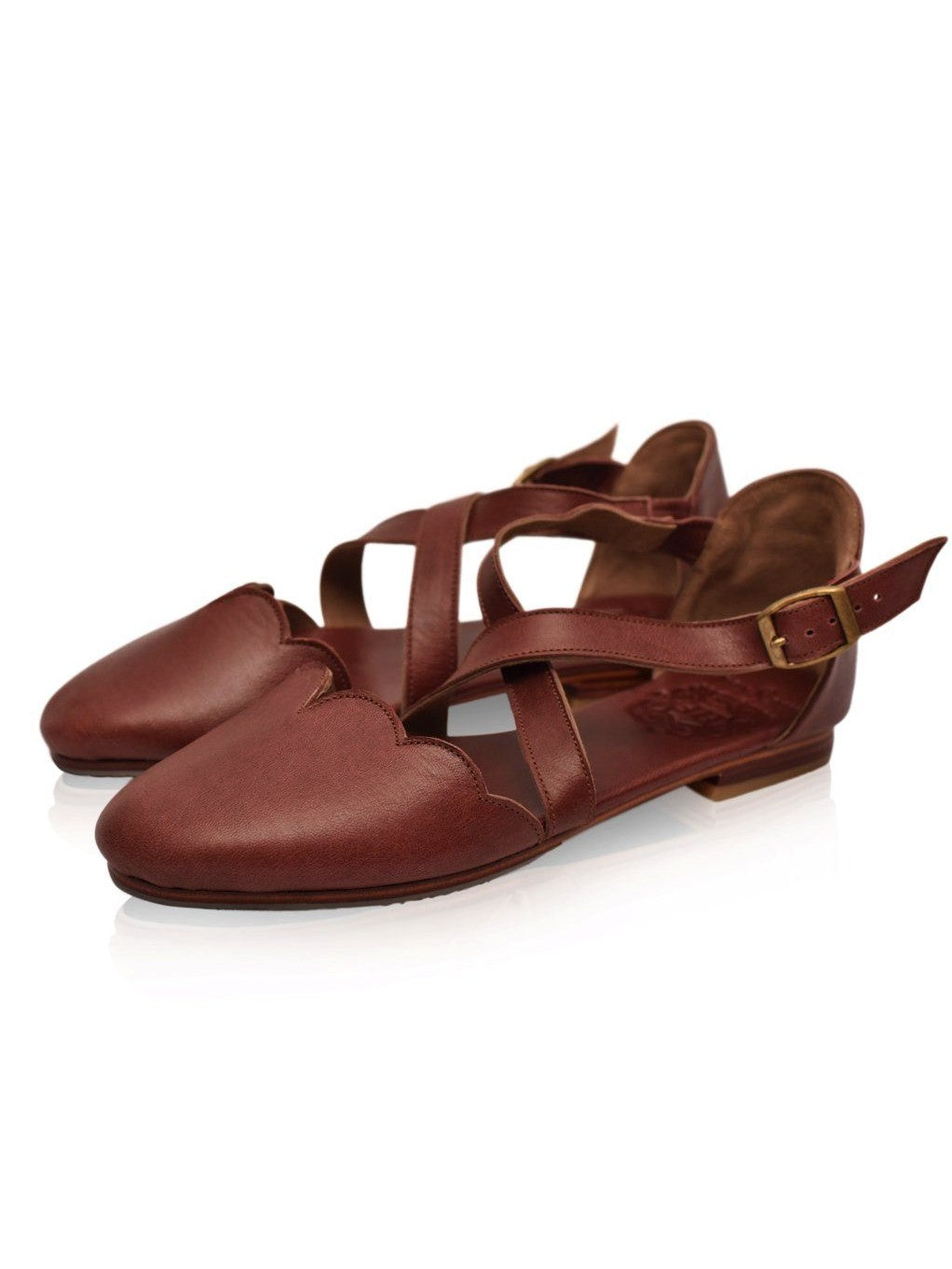 Mangrove Cross-Strap Leather Ballet Flats