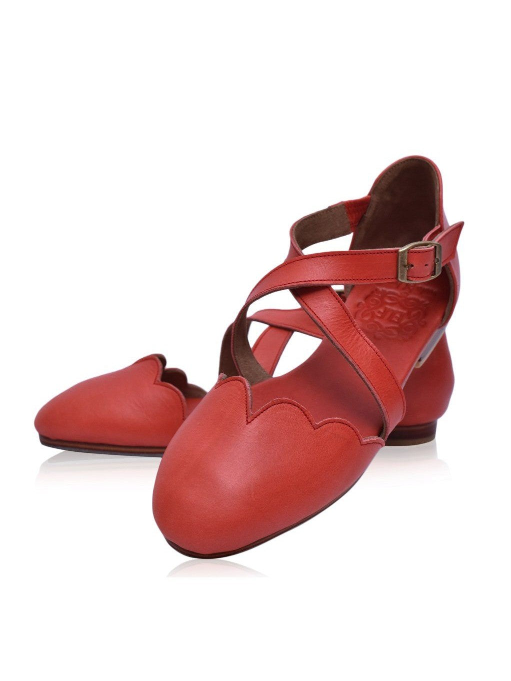 Mangrove Cross-Strap Leather Ballet Flats