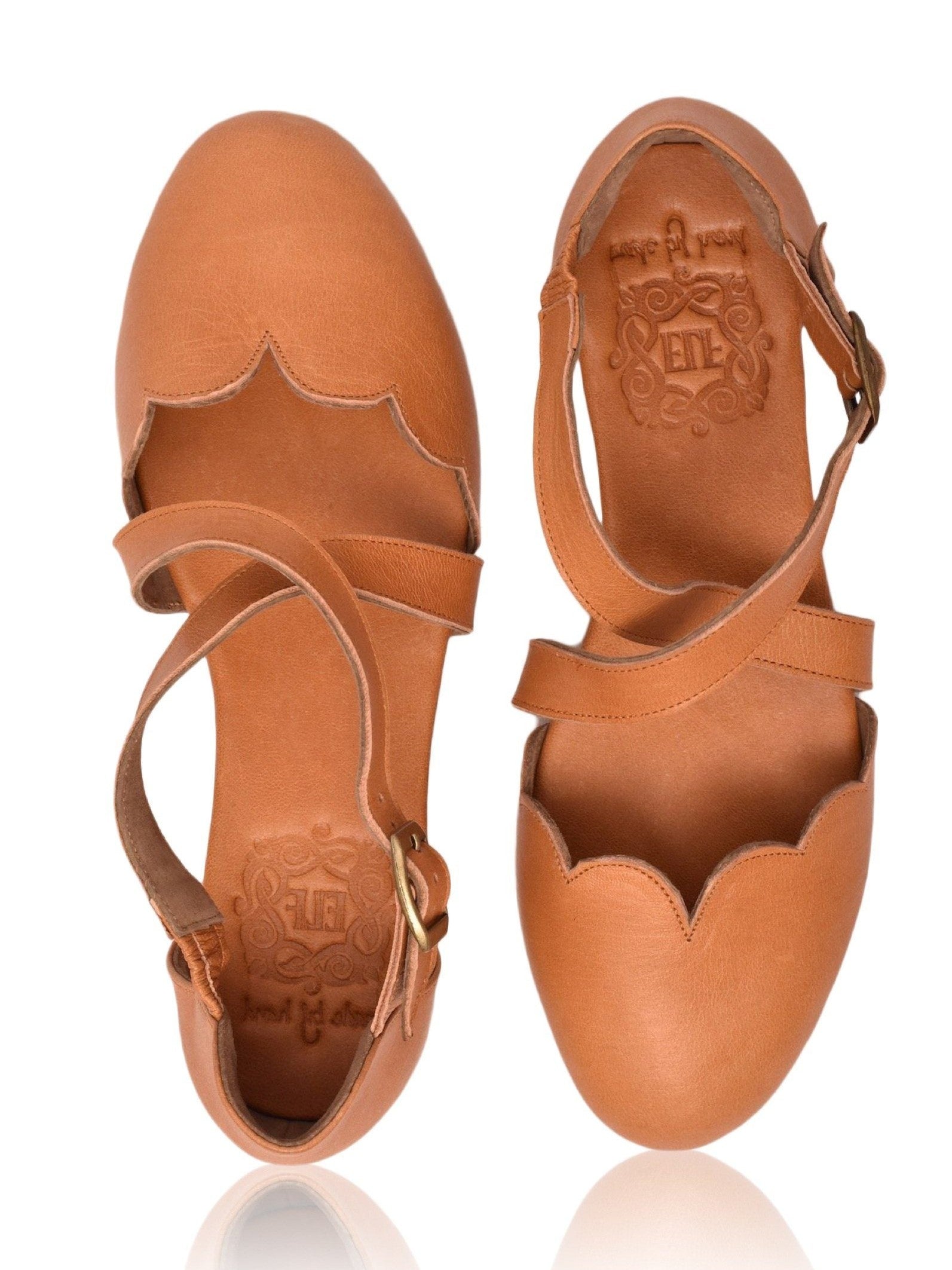 Mangrove Cross-Strap Leather Ballet Flats