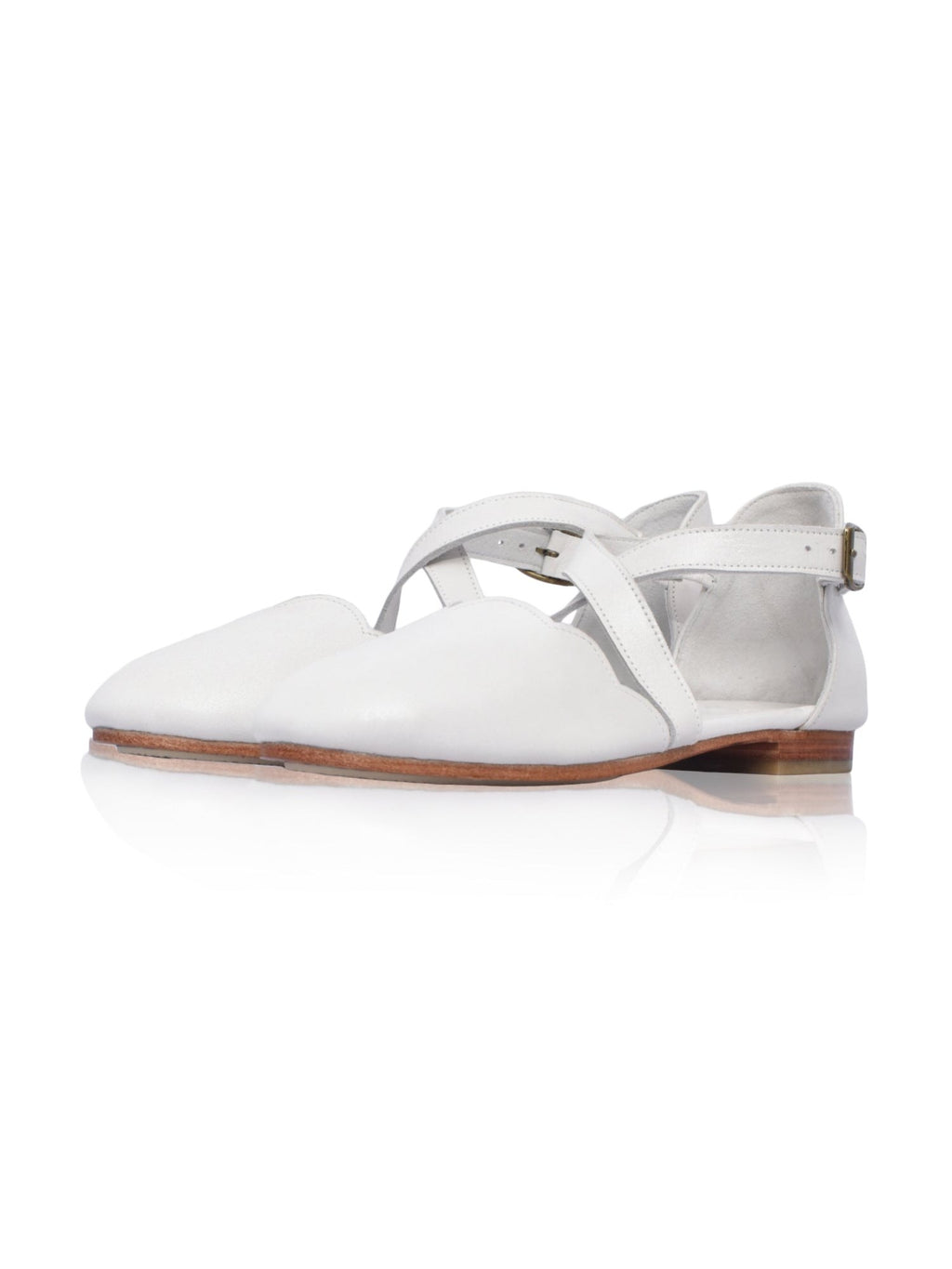 Mangrove Cross-Strap Leather Ballet Flats