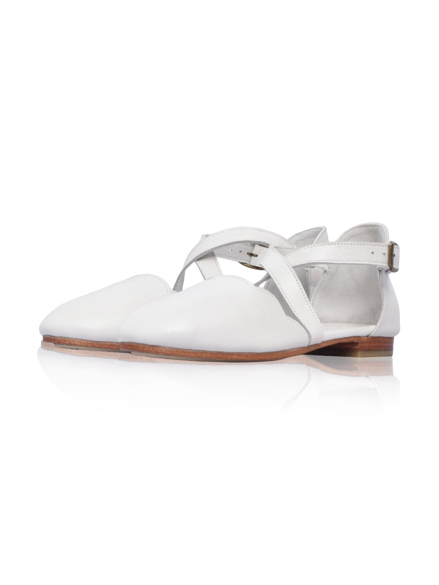 Mangrove Cross-Strap Leather Ballet Flats