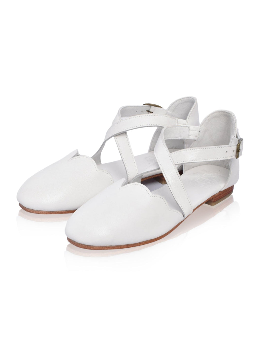Mangrove Cross-Strap Leather Ballet Flats