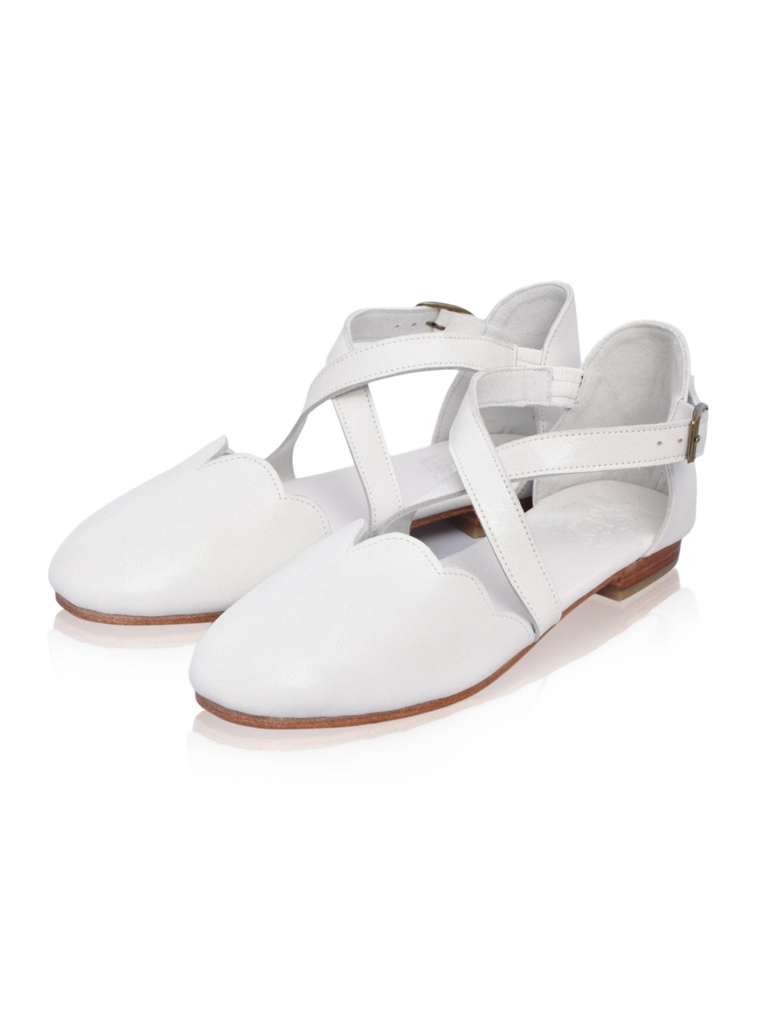 Mangrove Cross-Strap Leather Ballet Flats
