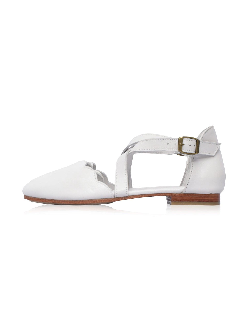 Mangrove Cross-Strap Leather Ballet Flats