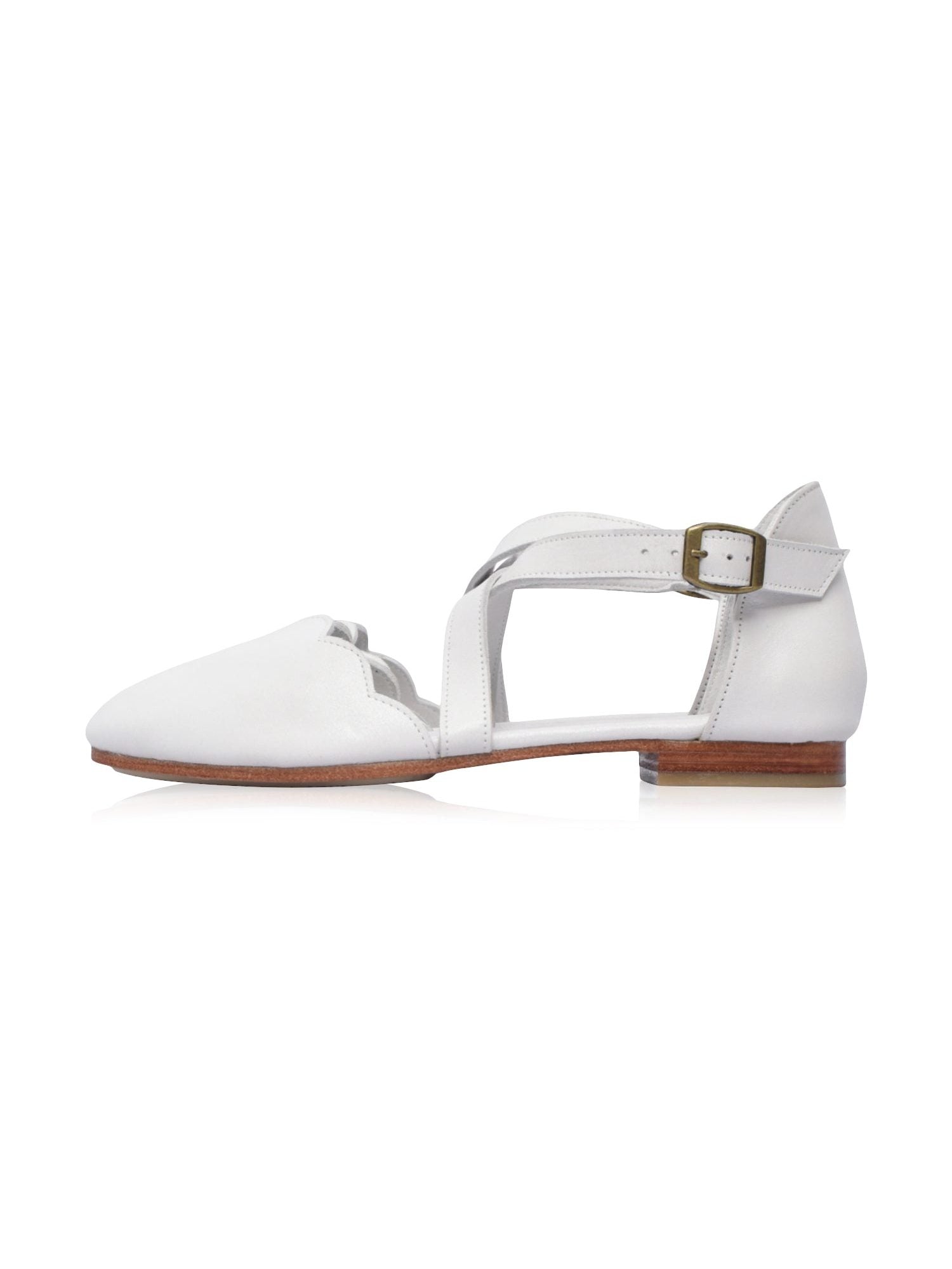 Mangrove Cross-Strap Leather Ballet Flats