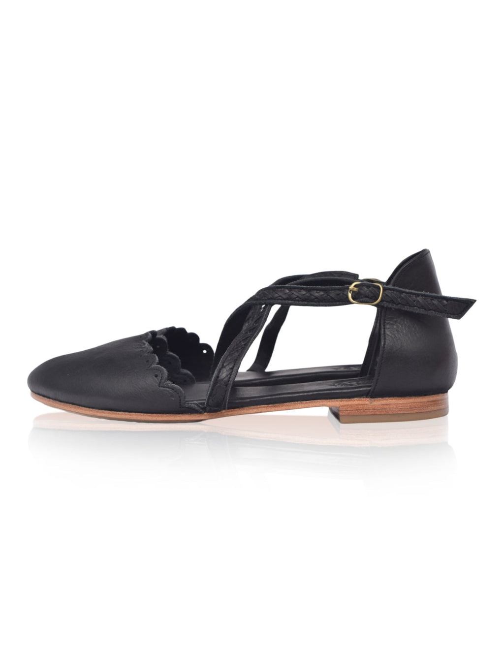 Montana Criss-Cross Leather Flats-3