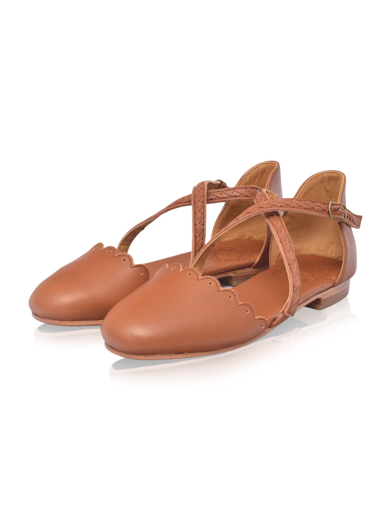 Montana Criss-Cross Leather Flats-4