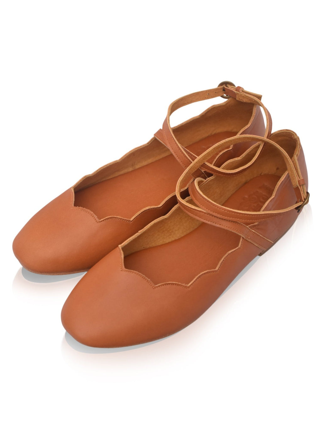 Myrelle Criss-Cross Leather Ballet Flats-3