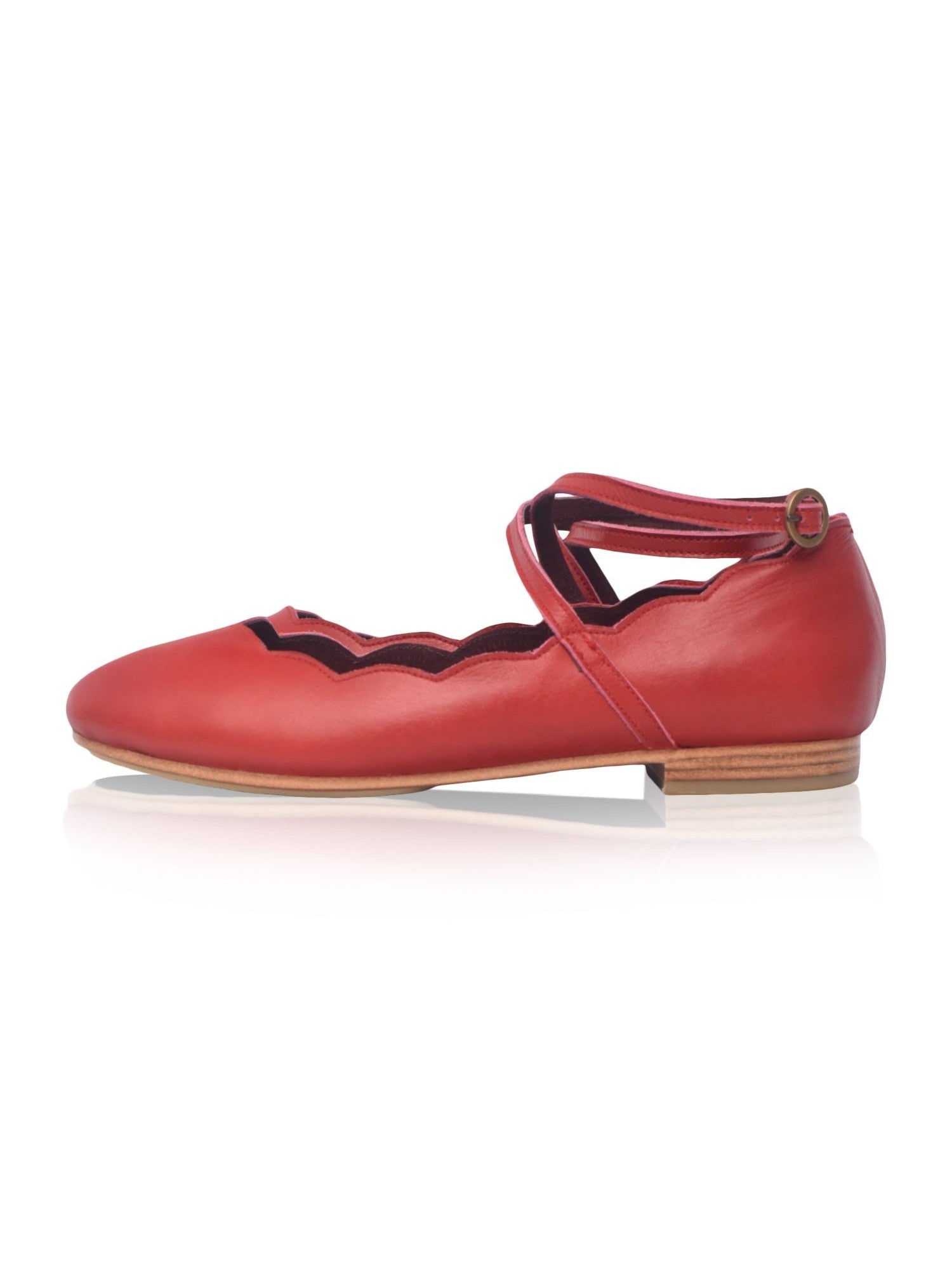 Myrelle Criss-Cross Leather Ballet Flats-7