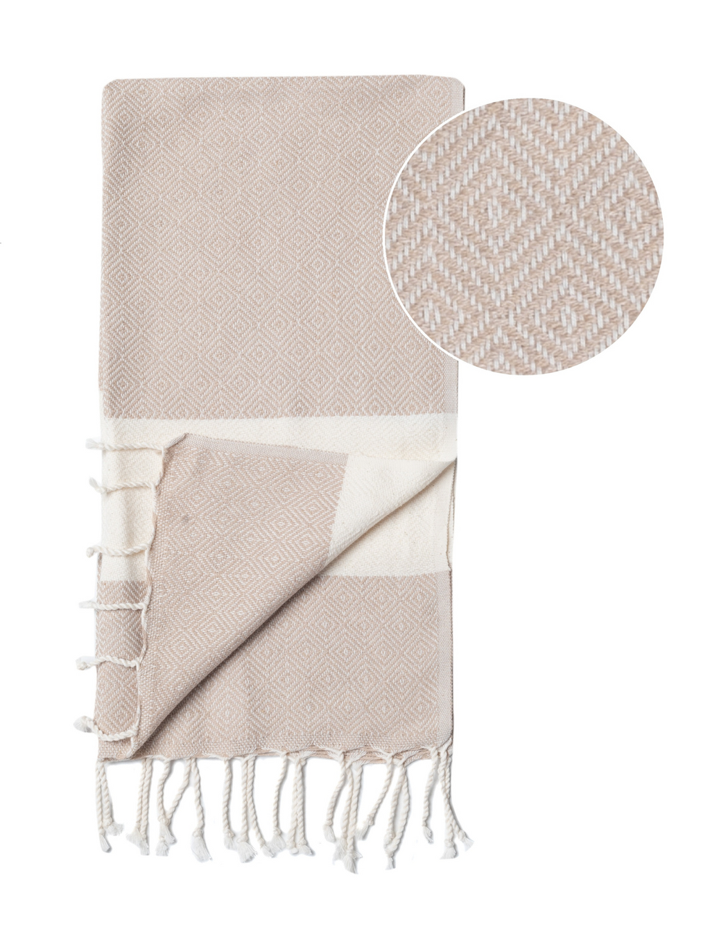 DIAMANT Hammam Towel, Beach Towel, Peshtemal - Beige