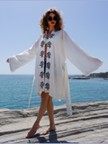 SAMIMI Cotton Beach Kimono Robe White