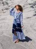 SAMIMI Boho Beach Kimono Robe Blue White