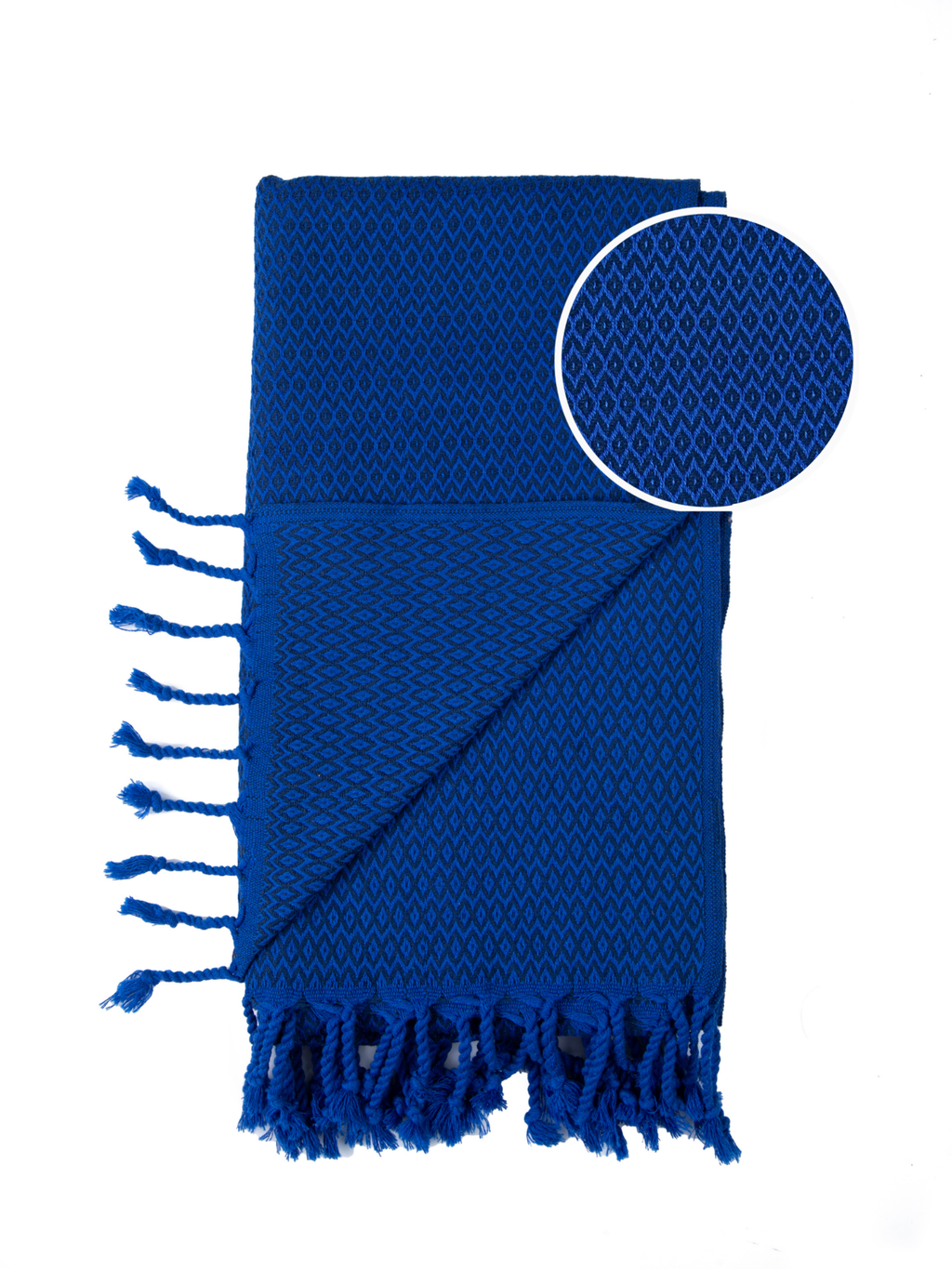 SAMOS Turkish Cotton Scarf Hammam Towel - Blue / Navy Blue 