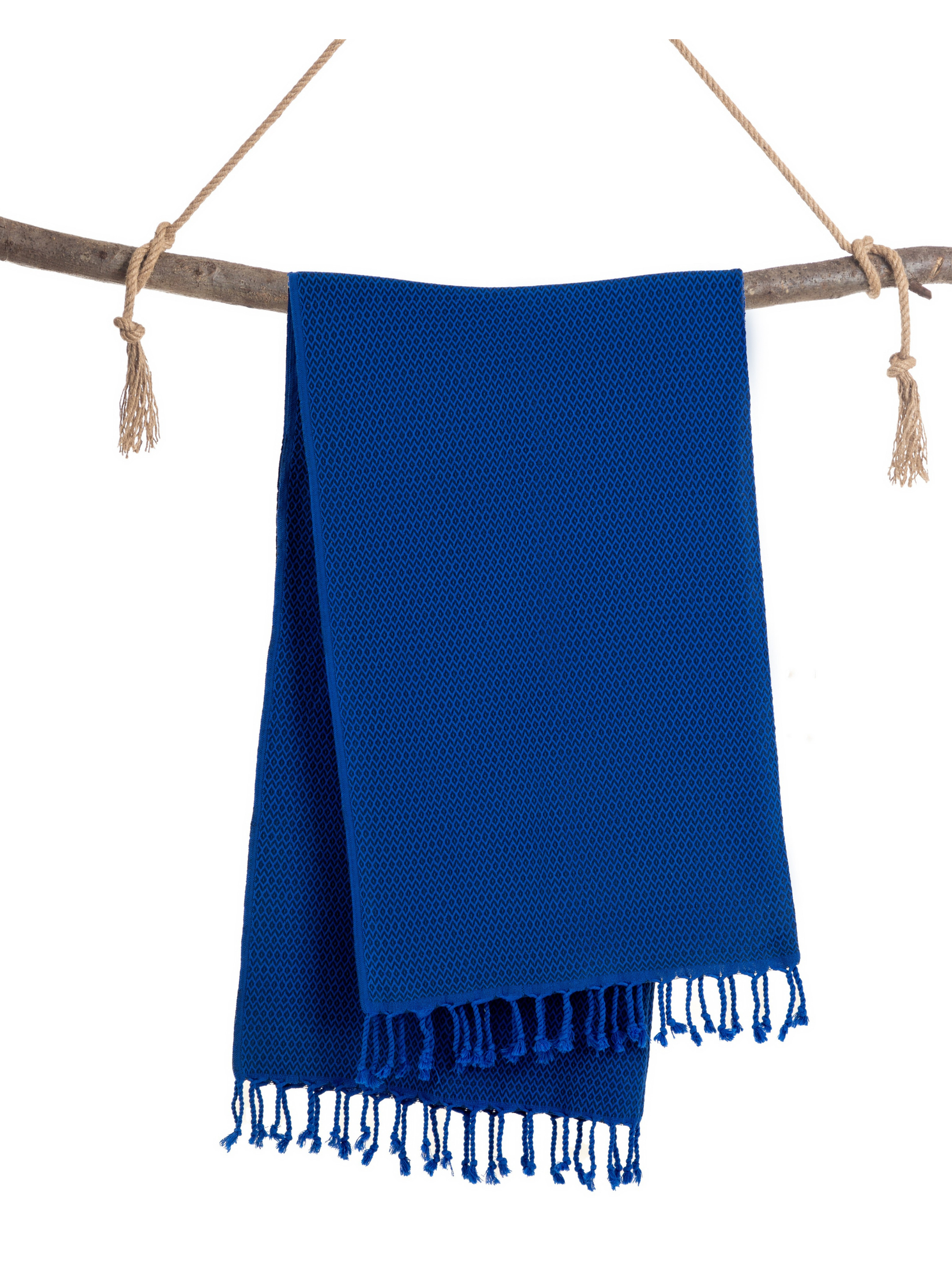 SAMOS Turkish Cotton Scarf Hammam Towel - Blue / Navy Blue 