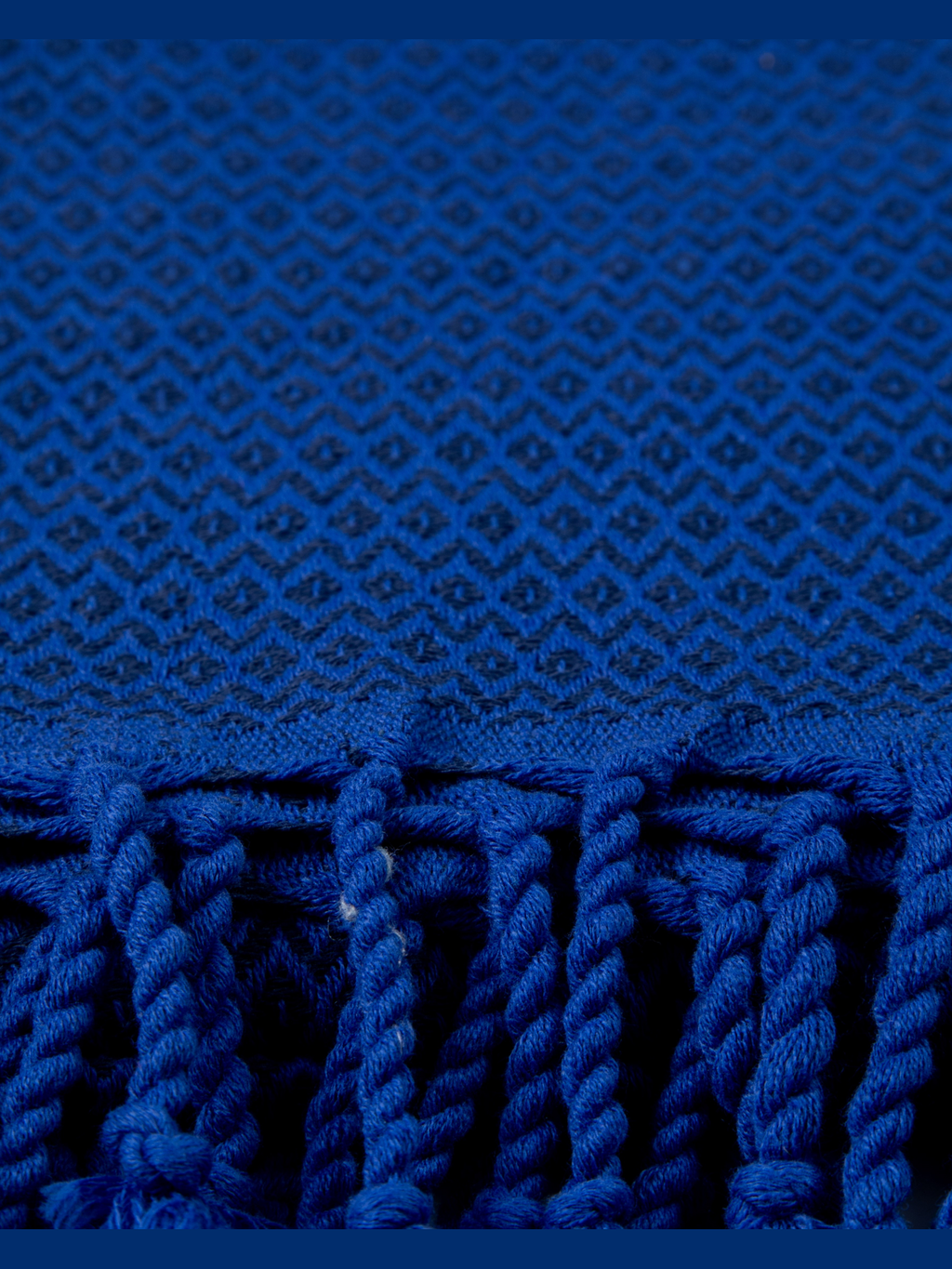 SAMOS Turkish Cotton Scarf Hammam Towel - Blue / Navy Blue 