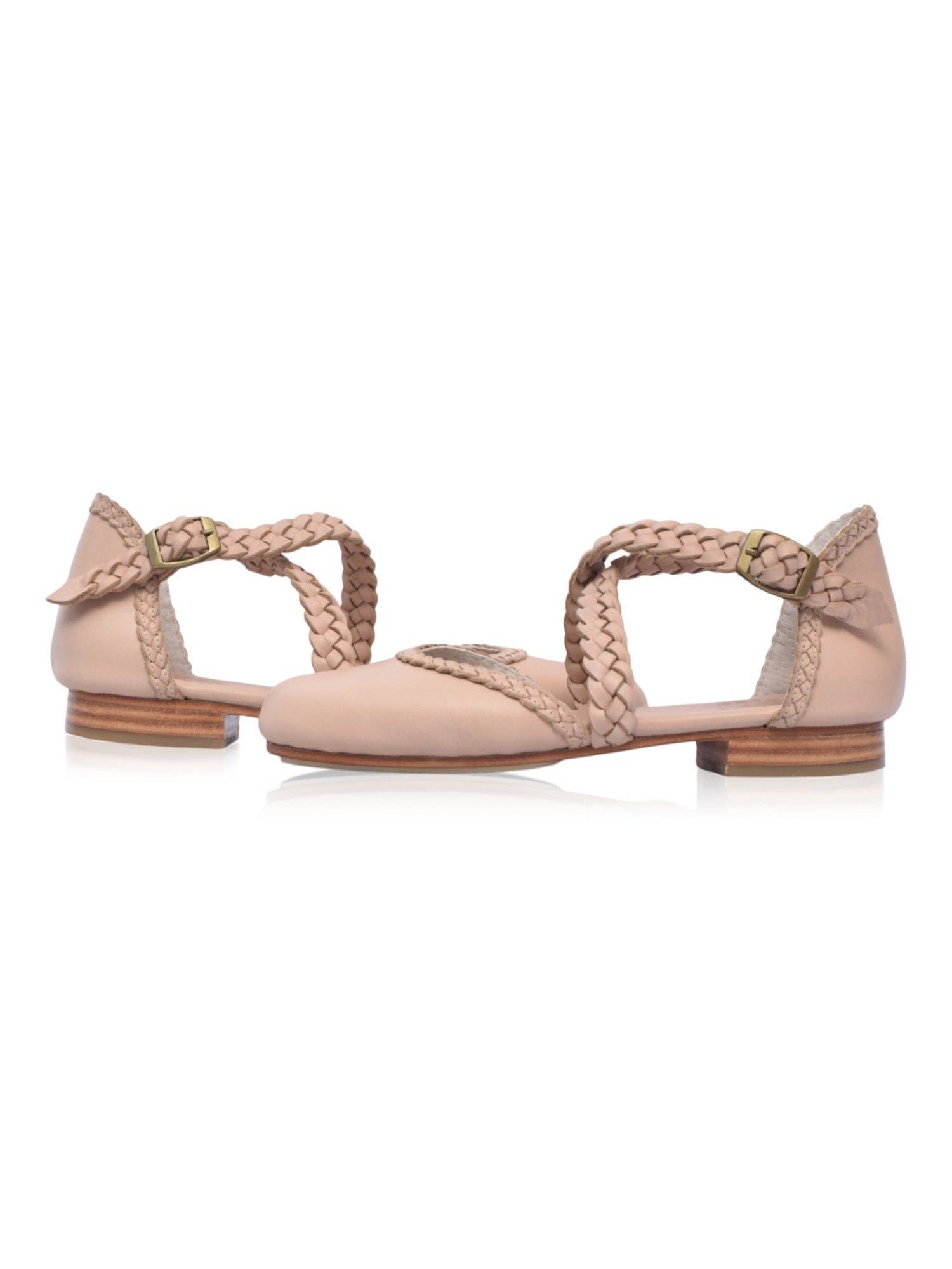 Tallulah Braided Criss-Cross Leather Flats-3