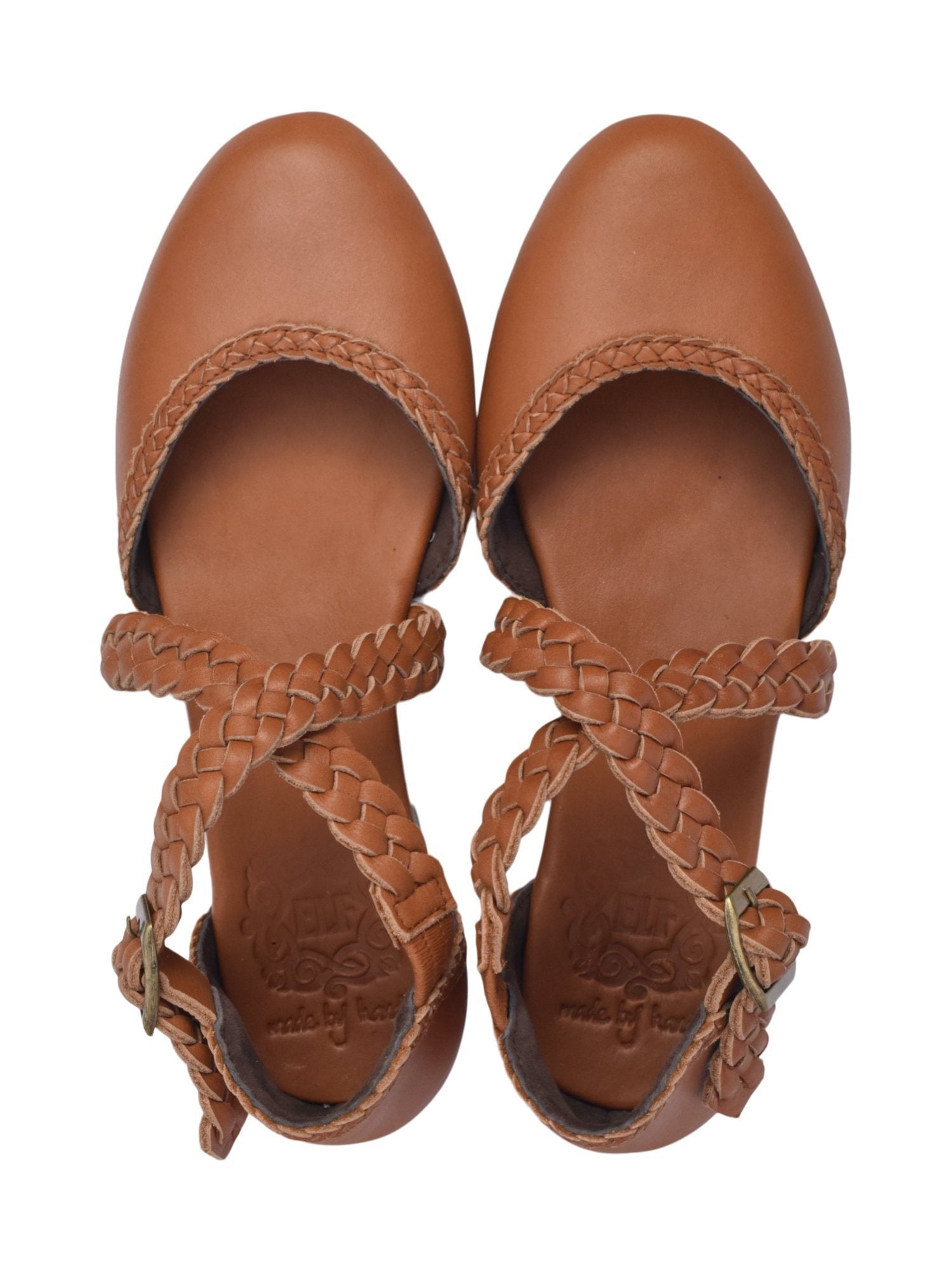 Tallulah Braided Criss-Cross Leather Flats-5