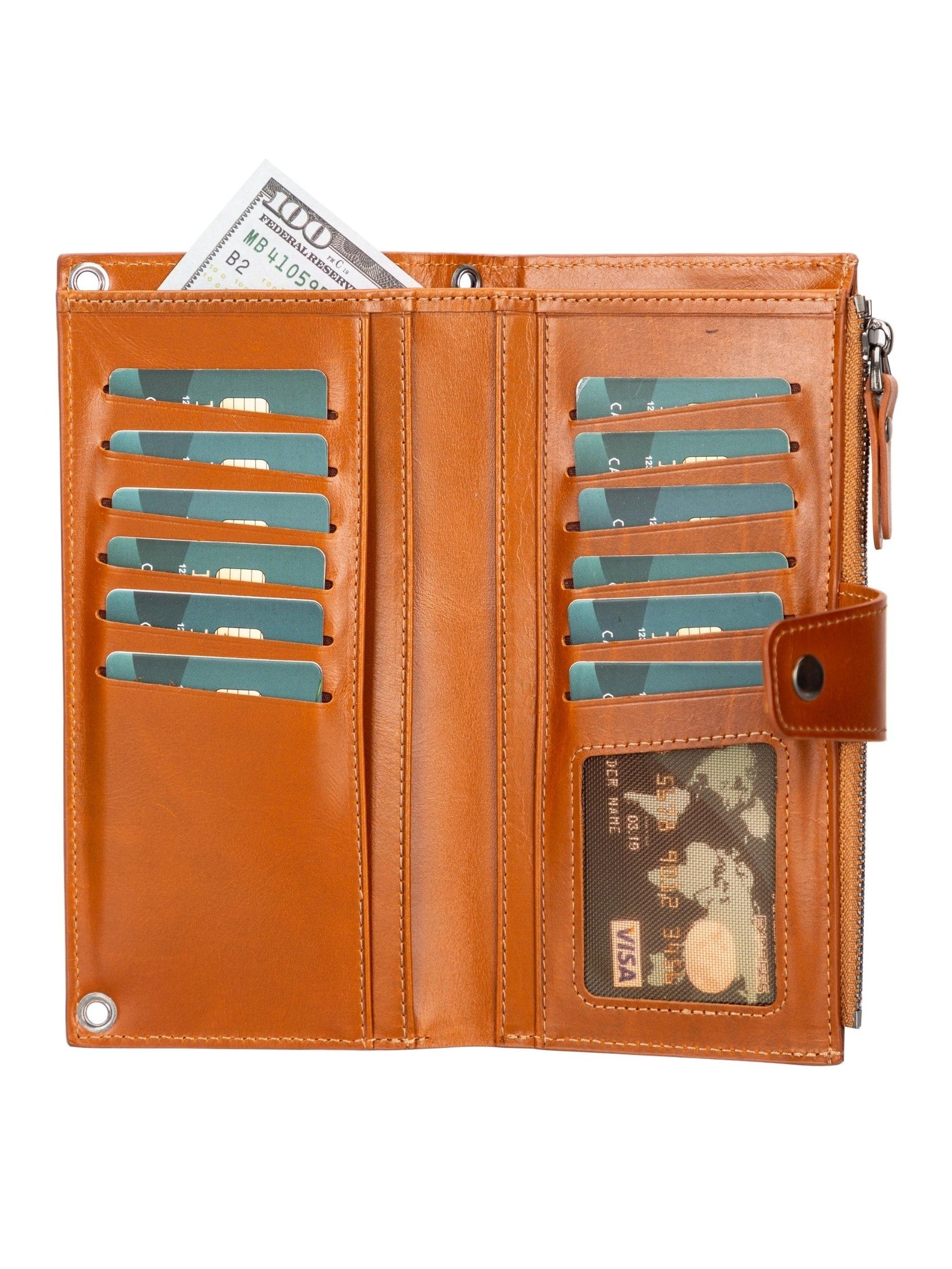Kaycee Leather Women's Cell Phone Wallet with Strap-1