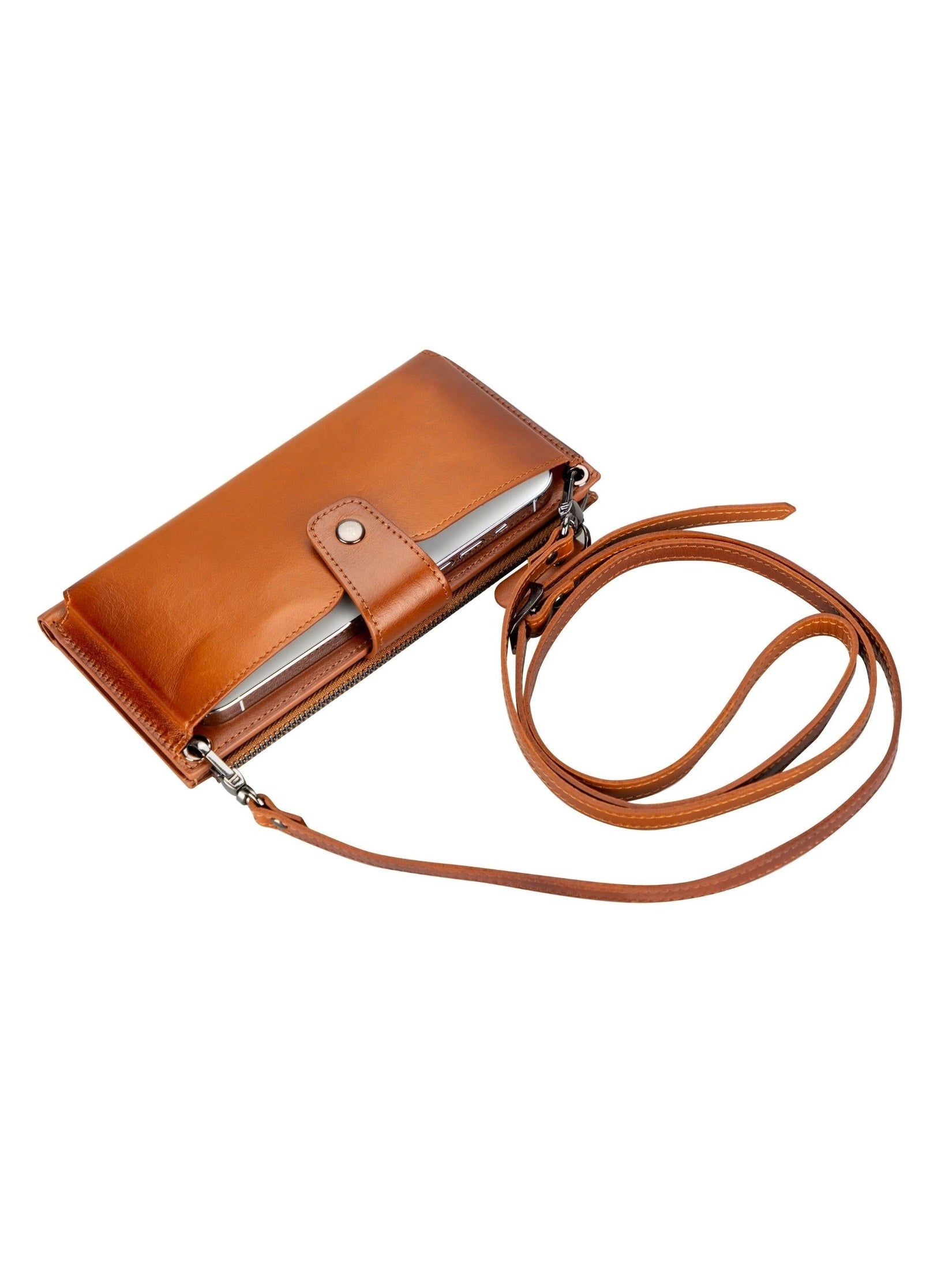 Kaycee Leather Women's Cell Phone Wallet with Strap-3
