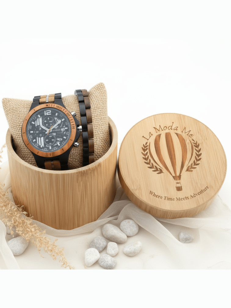 Wooden Set Berlin Nights - Eco-Friendly Watch & Bracelet Bundle