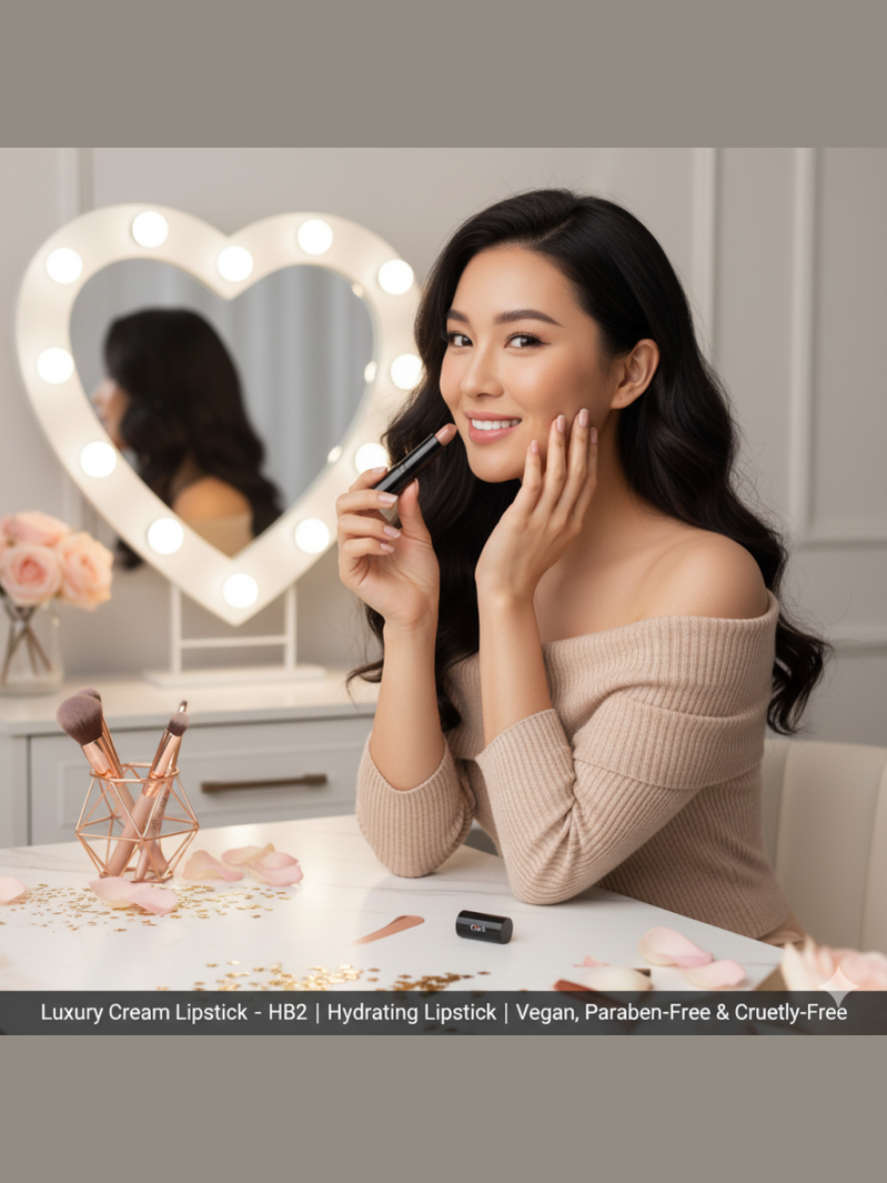 Luxury Cream Lipstick – Next to Nude – HB2 | Hydrating Nude Lipstick | Vegan, Paraben-Free & Cruelty-Free